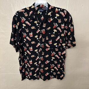 mens puritan shirts XL Black Short Sleeve Martini Shirt